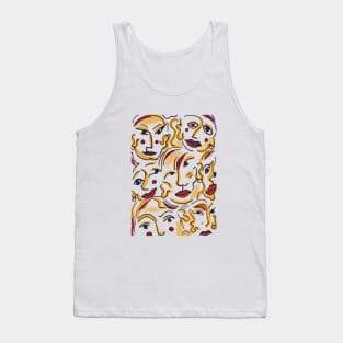 "Glamour" Abstract faces Tank Top